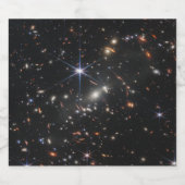 Eerste Deep Field of Universe van James Webb Sparkling Wijnetiket (Enkel label)