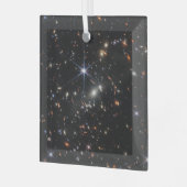 Eerste Deep Field van het heelal van James webb Glas Ornament (Voorkant links)