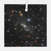 Eerste Deep Field van het heelal van James webb Glas Ornament (Achterkant)