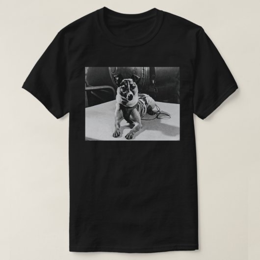 Eerste dier in een baan om de Aarde Hond Laika T-shirt (Design voorkant)