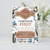 Eerste digitale Rodeo-uitnodiging Kaart (Staand voorkant)