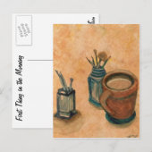 Eerste ding in de ochtendcricketDiane Coffee Art Briefkaart (Voorkant / Achterkant)