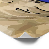  eerste ding, koffie, blauwe hennen poster (Hoek)