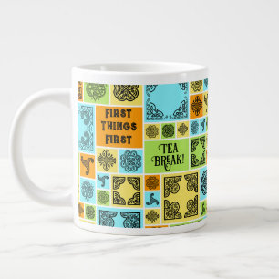 Eerste dingen eerste theepauze! Grappig Magenta &  Grote Koffiekop