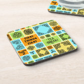 Eerste dingen eerste theepauze! Grappig Sinaasappe Bier Onderzetter (Linkerzijde)