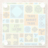 Eerste dingen eerste theepauze! Grappig Sinaasappe Glazen Onderzetter (Achterkant)