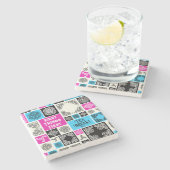 Eerste dingen eerste theepauze! Grappig Sinaasappe Stenen Onderzetter (Zijkant)