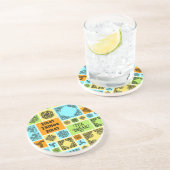 Eerste dingen eerste theepauze! Grappig Sinaasappe Zandsteen Onderzetter (Zijkant)