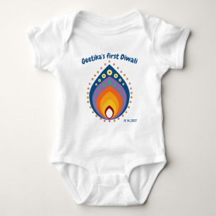 Eerste diwali van de baby met douanenaam style2 romper