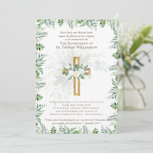 Eerste dominee Deacon Minister Retirement Invites (Staand voorkant)