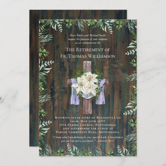 Eerste dominee Deacon Minister Retirement Lilies (Voorkant / Achterkant)