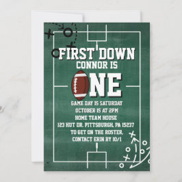 Eerste Down Football 1e verjaardag Kaart