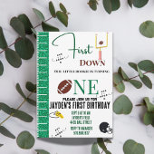 Eerste down football verjaardagsuitnodiging kaart