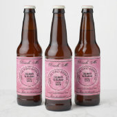 Eerste drankje is op ons - DRINK ME PINK huwelijks Bier Etiket (Flessen)