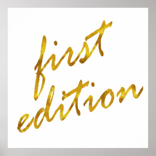 Eerste editie Citaat Faux Gold Foil Metallic Desig Poster (Voorkant)