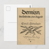 Eerste editie cover van Demian (1919) Briefkaart (Voorkant / Achterkant)