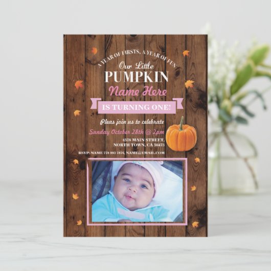 Eerste eerste Birthday Party fotouitnodiging Kaart (Staand voorkant)