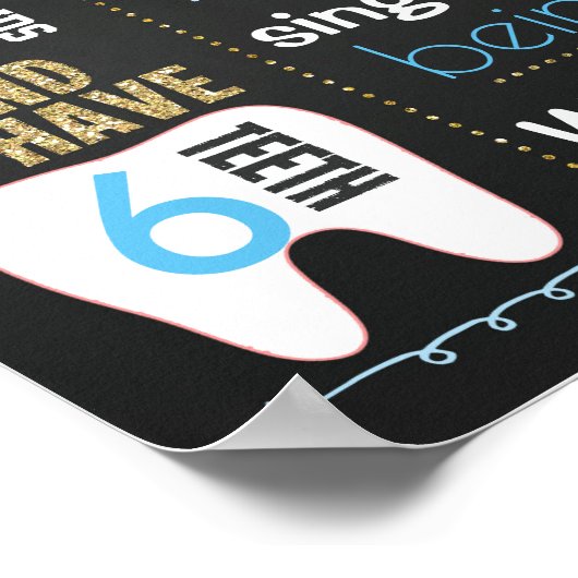 Eerste eerste bord van Birthday Chalkboard: confet Poster (Hoek)