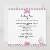 Eerste eerste geboorte Baby roze parelparels Kaart (Achterkant)