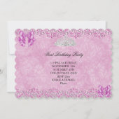 Eerste eerste geboorte meisjes Lila roze foto Tiar Kaart (Achterkant)