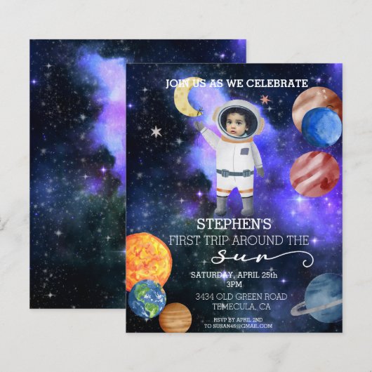 Eerste eerste geboorte ruimteastronaut sterrenstel (Voorkant / Achterkant)