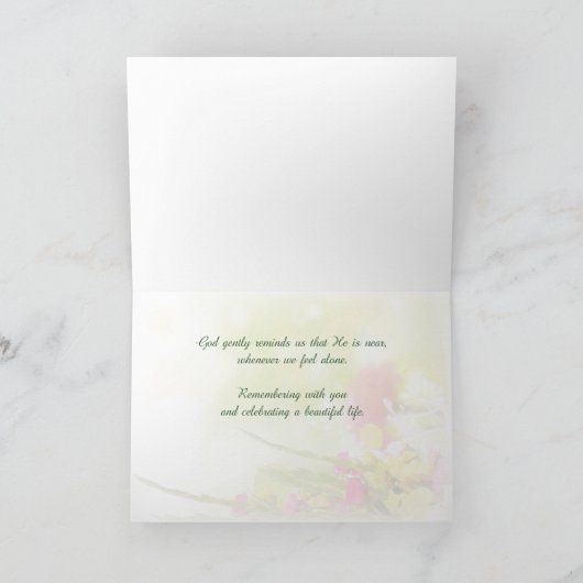 Eerste eerste Jubileum van Loved One's Death Flowe Kaart (Binnen)