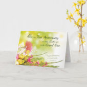 Eerste eerste Jubileum van Loved One's Death Flowe Kaart (Gele Bloem)