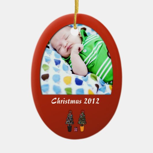 Eerste eerste kerstversiering voor baby's keramisch ornament (Voorkant)