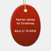 Eerste eerste kerstversiering voor baby's keramisch ornament (Achterkant)