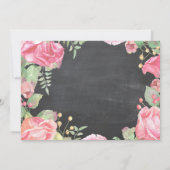 Eerste eerste uitnodiging op zaterdag Roze Floral (Achterkant)