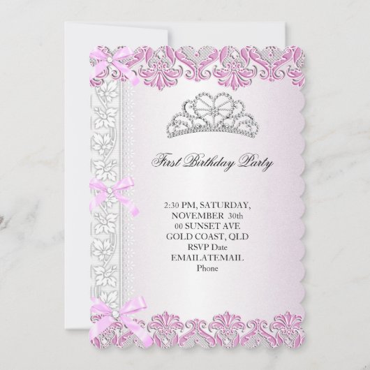 Eerste eerste verjaardag van de meisjes van het fe kaart (Achterkant)