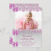 Eerste eerste verjaardag van de meisjes van het fe kaart (Voorkant / Achterkant)