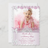 Eerste eerste verjaardag van het meisje van 1 janu kaart (Voorkant)