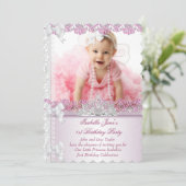 Eerste eerste verjaardag van het meisje van 1 janu kaart (Staand voorkant)