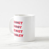 Eerste- en achternaam van pride- en voorrechterlij koffiemok (Voorkant links)