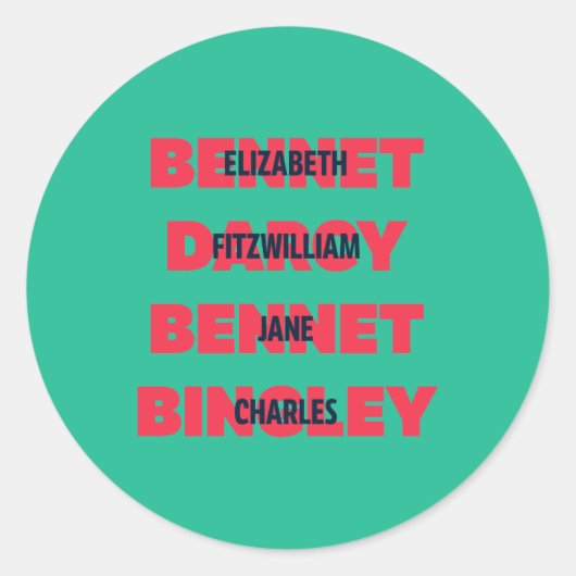 Eerste- en achternaam van pride- en voorrechterlij ronde sticker (Voorkant)