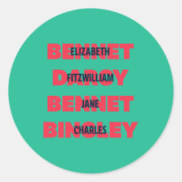 Eerste- en achternaam van pride- en voorrechterlij ronde sticker