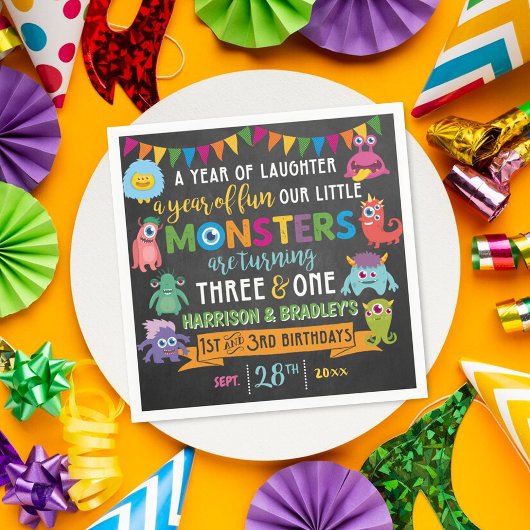 Eerste en derde verjaardag van het kleine Monster Servet