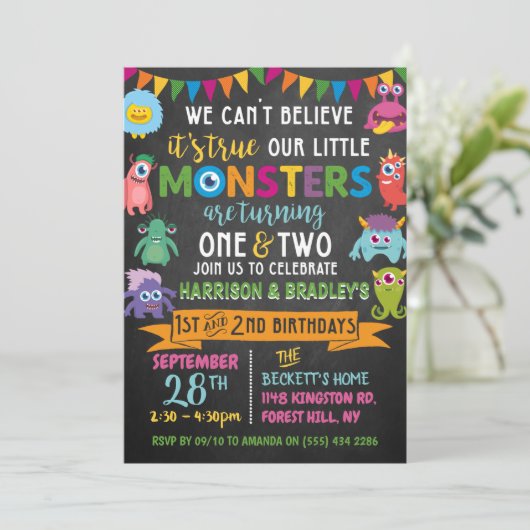 Eerste en tweede gezamenlijke verjaardag van het k kaart (Staand voorkant)