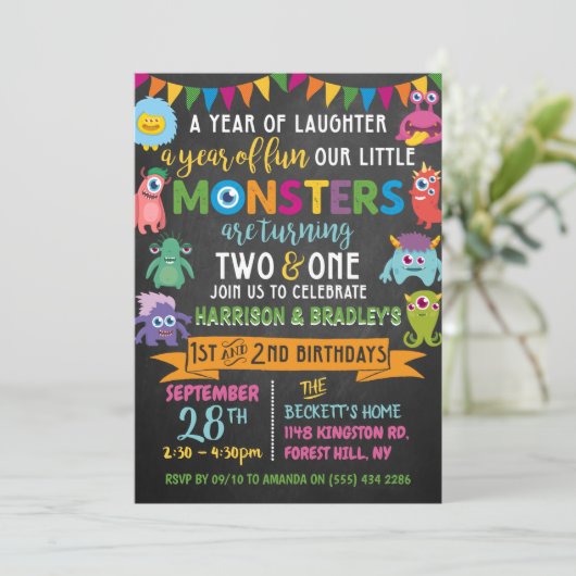 Eerste en tweede gezamenlijke verjaardag van het k kaart (Staand voorkant)