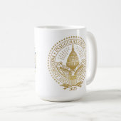 Eerste en tweede inaugurele zegel Donald Trump Koffiemok (Voorkant rechts)