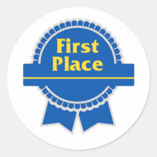 Eerste en tweede plaats ronde sticker