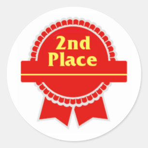 Eerste en tweede plaats ronde sticker
