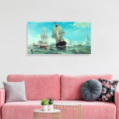 Eerste erkenning van American Flag Canvas Print (Insitu (Woonkamer))