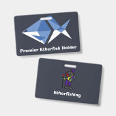 Eerste Etherfisher-ID Badge (Voor- en achterkant)