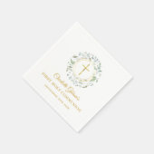 Eerste Eucharistieviering Gouden Kruis Groenhout Servet (Hoek)