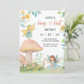 Eerste Fairy Magische Waterverf Paddestoel Verjaar Kaart (Staand voorkant)