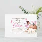 Eerste Fairy Party vlinder tuin Pixie meisjes Kaart (Staand voorkant)