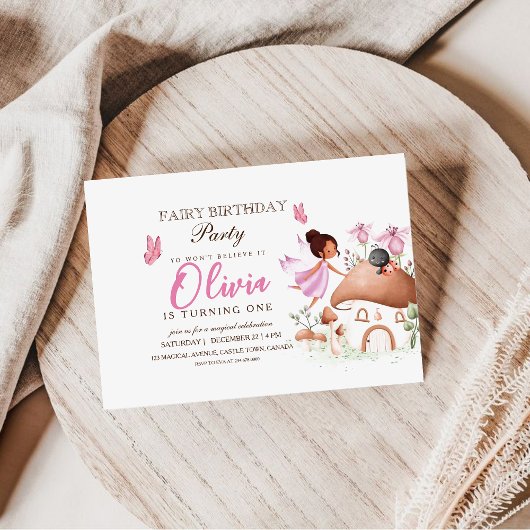 Eerste Fairy Party vlinder tuin Pixie meisjes Kaart