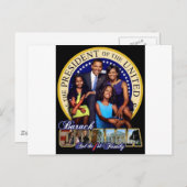 Eerste familie Barack Obama Briefkaart (Voorkant / Achterkant)